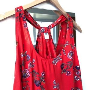 BNWOT Old Navy Red Floral Sun Dress